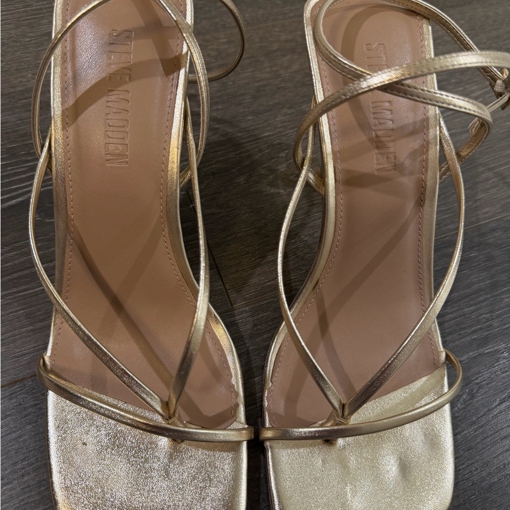 Steve Madden Metallic Gold Strappy Heels
